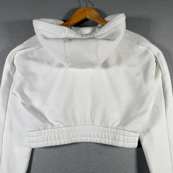 Alphalete White Cropped Quarter Zip Hoodie Sweatshirt Athletic Small Comfort Gym - Picture 2 of 14